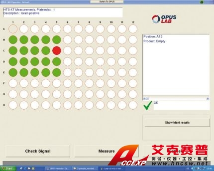 OPUS 軟件的屏幕截圖：HTS-XT 測(cè)量。